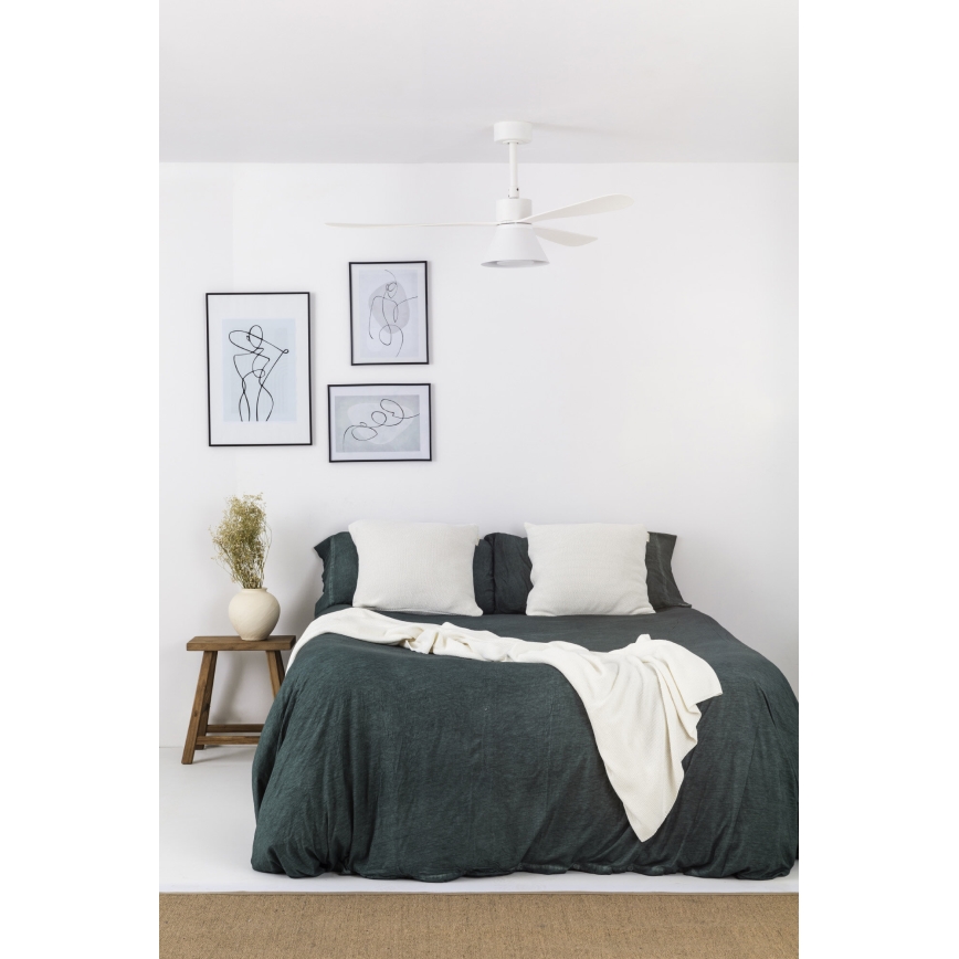 FARO 33760WT-22 - LED Prigušivi plafonski ventilator AMELIA L CONE LED/20W/230V 2700/3500/5000K bela pr. 132 cm Wi-Fi Tuya + Daljinski upravljač
