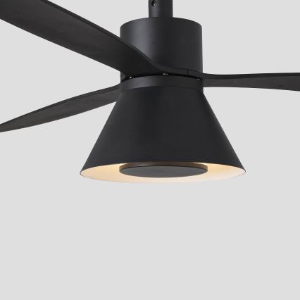 FARO 33761WT-23 - LED Prigušivi plafonski ventilator AMELIA L CONE LED/20W/230V 2700/3500/5000K crno pr. 132 cm Wi-Fi Tuya + Daljinski upravljač