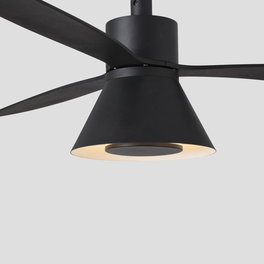 FARO 33761WT-23 - LED Prigušivi plafonski ventilator AMELIA L CONE LED/20W/230V 2700/3500/5000K crno pr. 132 cm Wi-Fi Tuya + Daljinski upravljač