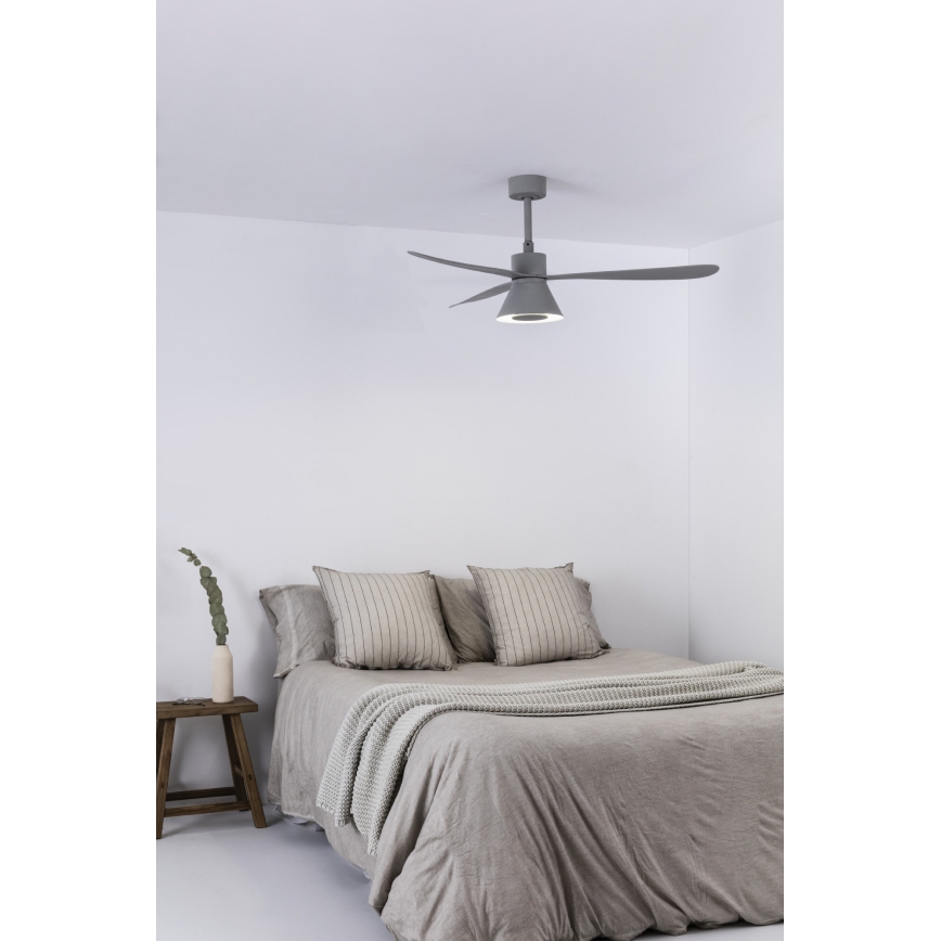 FARO 33762WT-24 - LED Prigušivi plafonski ventilator AMELIA L CONE LED/20W/230V 2700/3500/5000K sivo pr. 132 cm Wi-Fi Tuya + Daljinski upravljač