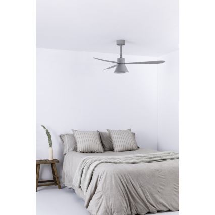 FARO 33762WT-24 - LED Prigušivi plafonski ventilator AMELIA L CONE LED/20W/230V 2700/3500/5000K sivo pr. 132 cm Wi-Fi Tuya + Daljinski upravljač