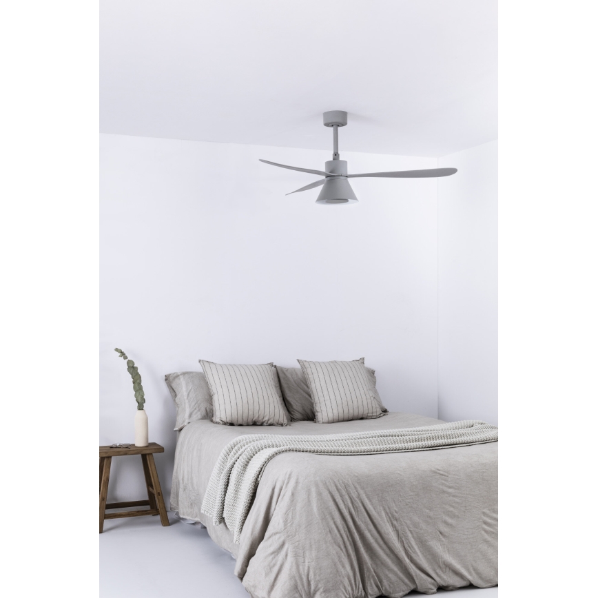FARO 33762WT-24 - LED Prigušivi plafonski ventilator AMELIA L CONE LED/20W/230V 2700/3500/5000K sivo pr. 132 cm Wi-Fi Tuya + Daljinski upravljač