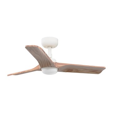 FARO 33805-1TW - LED plafonski ventilator sa prigušivanjem HEYWOOD S LED/10W/230V 2700/4000/6000K drvo/bela prečnik 90 cm + daljinski upravljač