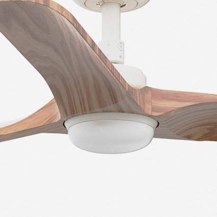 FARO 33805WT-1TW - LED Prigušivi plafonski ventilator HEYWOOD S LED/10W/230V 2700/4000/6000K drvo/bela pr. 90 cm Wi-Fi Tuya + Daljinski upravljač