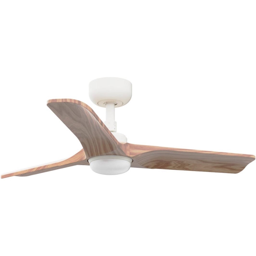 FARO 33805WT-1TW - LED Prigušivi plafonski ventilator HEYWOOD S LED/10W/230V 2700/4000/6000K drvo/bela pr. 90 cm Wi-Fi Tuya + Daljinski upravljač