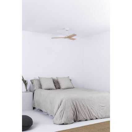 FARO 33805WT - Plafonski ventilator HEYWOOD S drvo/bela pr. 90 cm Wi-Fi Tuya + Daljinski upravljač