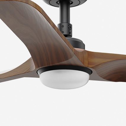 FARO 33806-1TW - LED Prigušivi plafonski ventilator HEYWOOD S LED/10W/230V 2700/4000/6000K drvo/crno pr. 90 cm + Daljinski upravljač