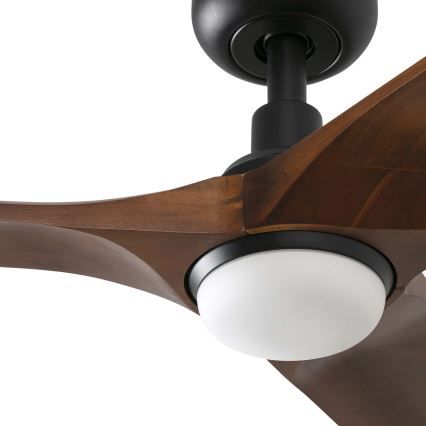 FARO 33806WT-1TW - LED Prigušivi plafonski ventilator HEYWOOD S LED/10W/230V 2700/4000/6000K drvo/crno pr. 90 cm Wi-Fi Tuya + Daljinski upravljač