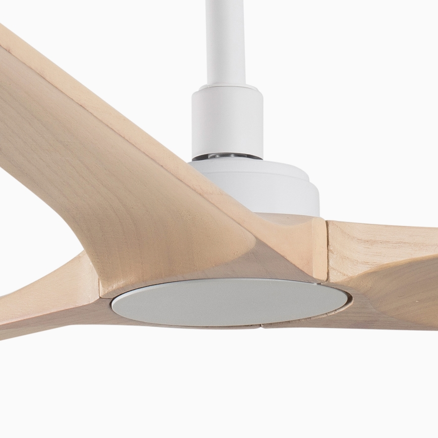 FARO 33810WT - Plafonski ventilator HEYWOOD L drvo/bela prečnik 132 cm Wi-Fi Tuya + daljinski upravljač