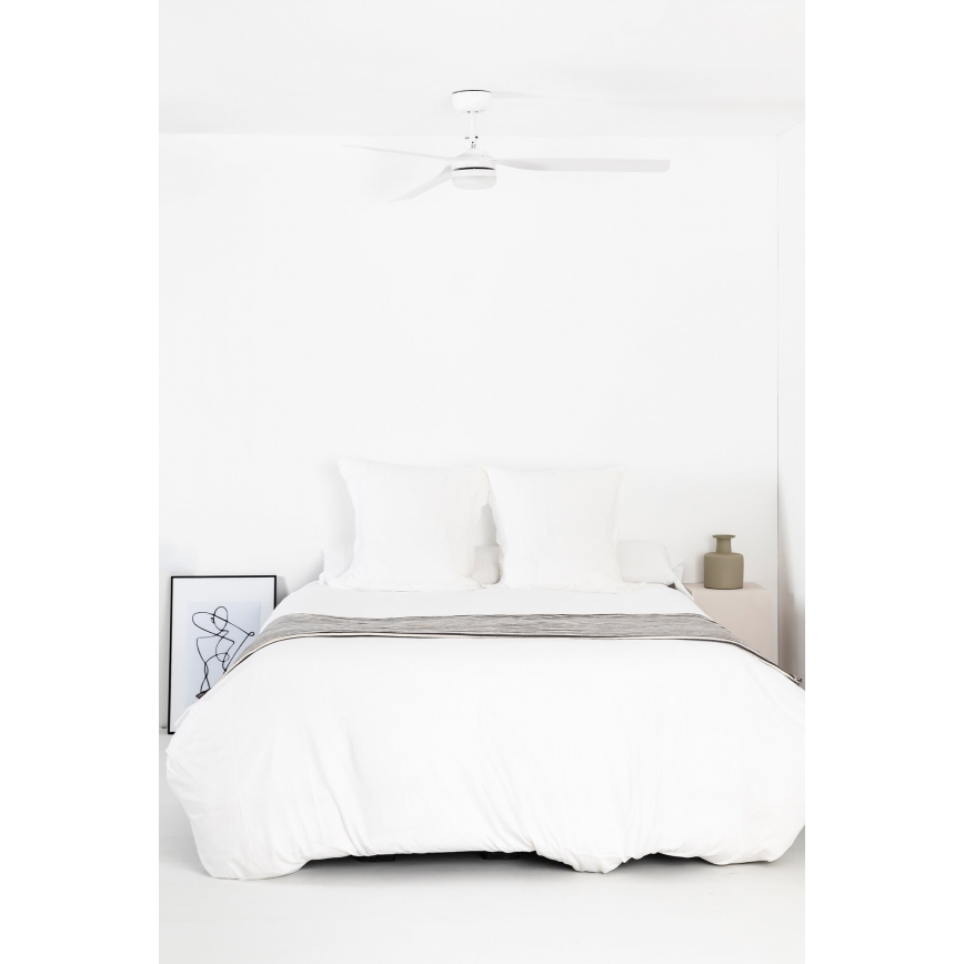 FARO 33814WT-20 - LED Prigušivi plafonski ventilator PUNT M LED/18W/230V 3000/4200/6500K bela pr. 132 cm Wi-Fi Tuya + Daljinski upravljač