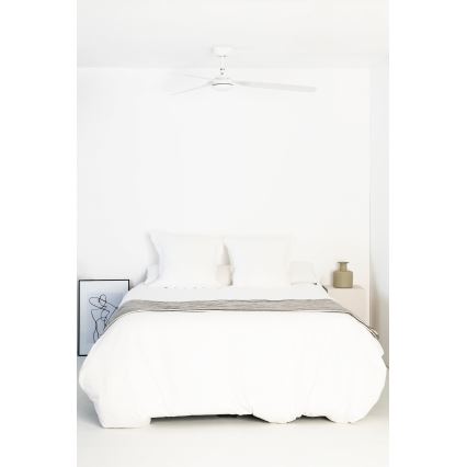 FARO 33814WT - Plafonski ventilator PUNT M bela pr. 132 cm Wi-Fi Tuya + Daljinski upravljač