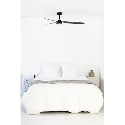 FARO 33815WT-21 - LED Prigušivi plafonski ventilator PUNT M LED/18W/230V 3000/4200/6500K crno pr. 132 cm Wi-Fi Tuya + Daljinski upravljač