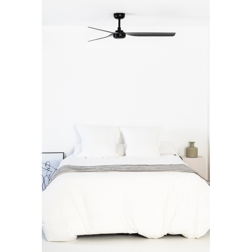 FARO 33815WT - Plafonski ventilator PUNT M, crni, prečnik 132 cm, Wi-Fi Tuya + daljinski upravljač
