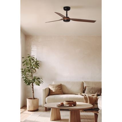 FARO 33817WT - Plafonski ventilator PUNT M braon/crno pr. 132 cm Wi-Fi Tuya + Daljinski upravljač