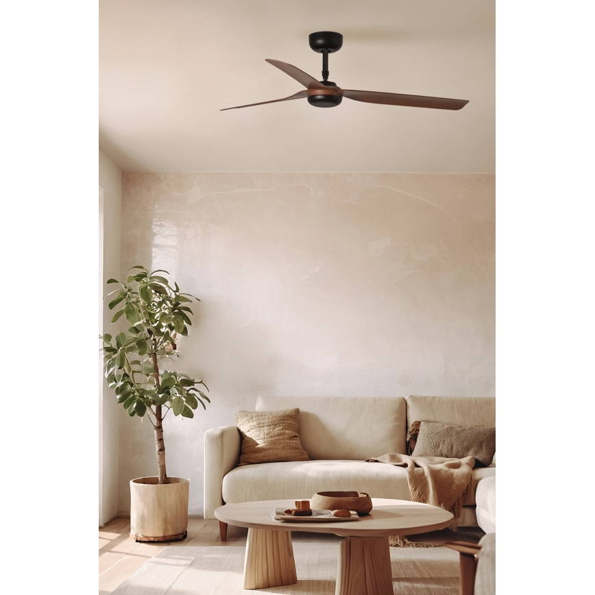 FARO 33817WT - Plafonski ventilator PUNT M braon/crno pr. 132 cm Wi-Fi Tuya + Daljinski upravljač