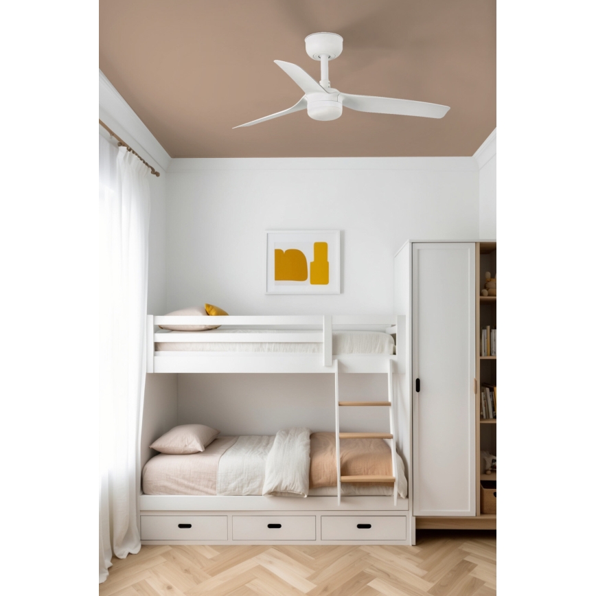 FARO 33820WT-1TW - LED Prigušivi plafonski ventilator MINI PUNT S LED/10W/230V 2700/4000/6000K bela pr. 90 cm Wi-Fi Tuya + Daljinski upravljač