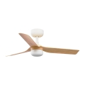 FARO 33821-1TW - LED Prigušivi plafonski ventilator MINI PUNT S LED/10W 2700/4000/6000K drvo/bela pr. 90 cm + Daljinski upravljač