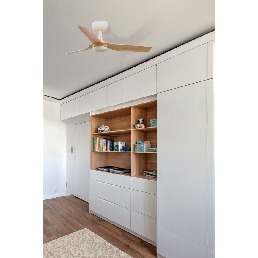FARO 33821WT - Plafonski ventilator MINI PUNT S braon/bela pr. 90 cm Wi-Fi Tuya + Daljinski upravljač