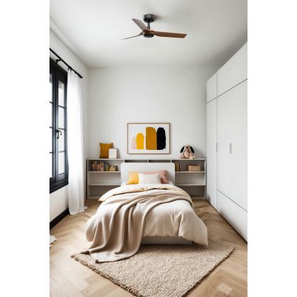 FARO 33823 - Plafonski ventilator MINI PUNT S braon/crna prečnik 90 cm + daljinski upravljač