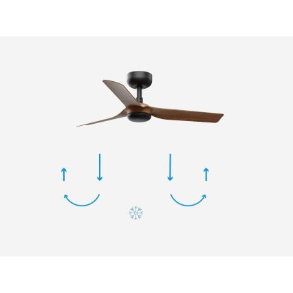 FARO 33823 - Plafonski ventilator MINI PUNT S braon/crna prečnik 90 cm + daljinski upravljač