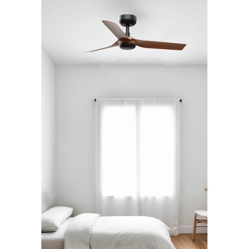 FARO 33823WT - Plafonski ventilator MINI PUNT S braon/crno pr. 90 cm Wi-Fi Tuya + Daljinski upravljač