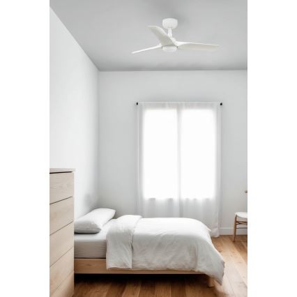 FARO 33824WT-1TW - LED Prigušivi plafonski ventilator HEY S LED/10W/230V 2700/4000/6000K bela pr. 90 cm Wi-Fi Tuya + Daljinski upravljač