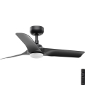 FARO 33825-1TW - LED prigušiva plafonski ventilator HEY S LED/10W/230V 2700/4000/6000K crni prečnik 90 cm + daljinski upravljač