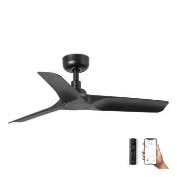 FARO 33825WP - Plafonski ventilator HEY S crno pr. 90 cm SMART + Daljinski upravljač