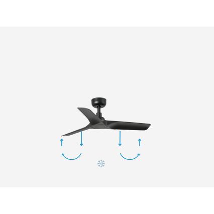 FARO 33825WP - Stropni ventilator HEY S crna pr. 90 cm SMART + daljinski upravljač