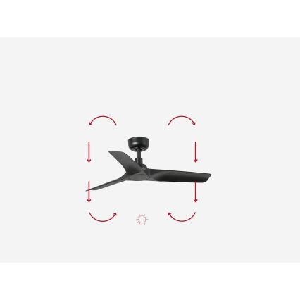 FARO 33825WP - Stropni ventilator HEY S crna pr. 90 cm SMART + daljinski upravljač