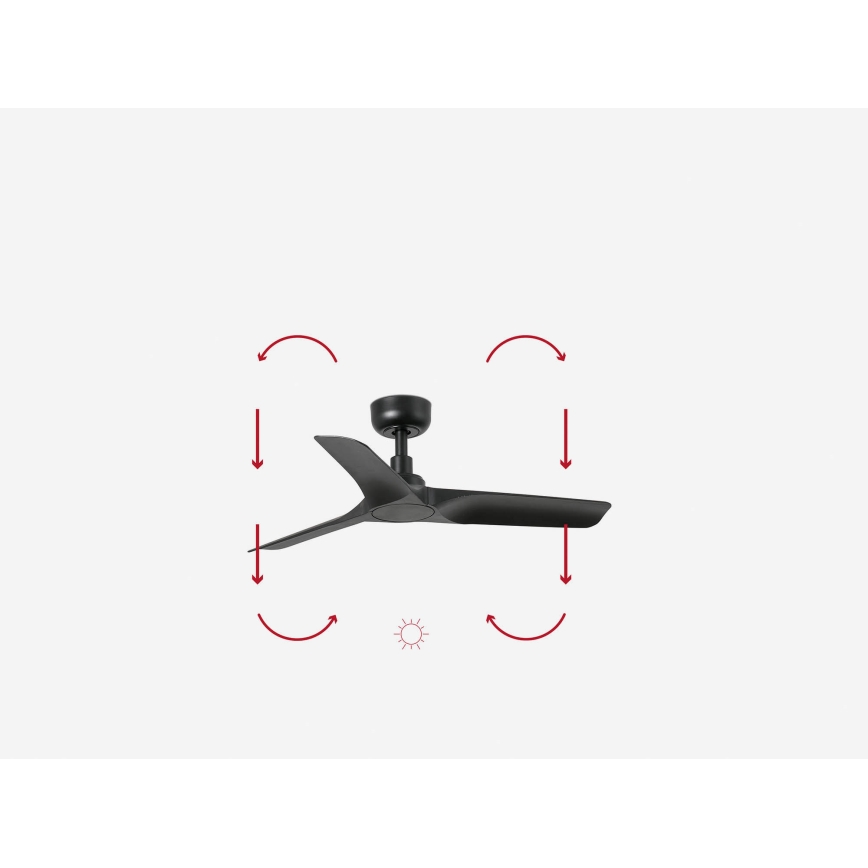 FARO 33825WP - Stropni ventilator HEY S crna pr. 90 cm SMART + daljinski upravljač