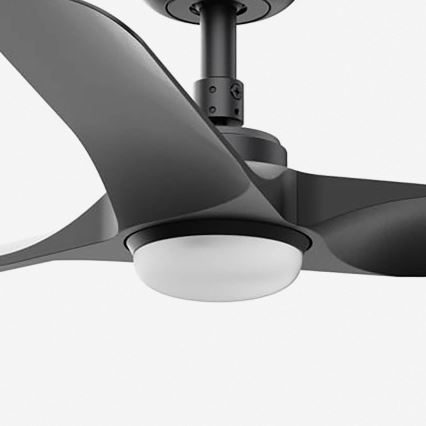 FARO 33825WT-1TW - LED Prigušivi plafonski ventilator HEY S LED/10W/230V 2700/4000/6000K crno pr. 90 cm Wi-Fi Tuya + Daljinski upravljač
