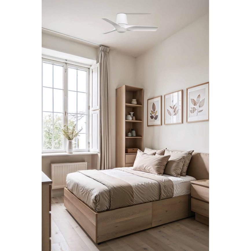 FARO 33826WT-1TW - LED Prigušivi plafonski ventilator HEY TUB S LED/10W/230V 2700/4000/6000K bela pr. 90 cm Wi-Fi Tuya + Daljinski upravljač