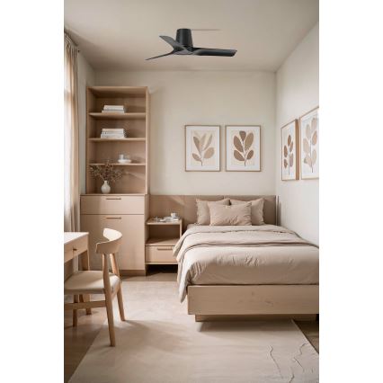 FARO 33827WT - Plafonski ventilator HEY TUB S crno pr. 90 cm Wi-Fi Tuya + Daljinski upravljač
