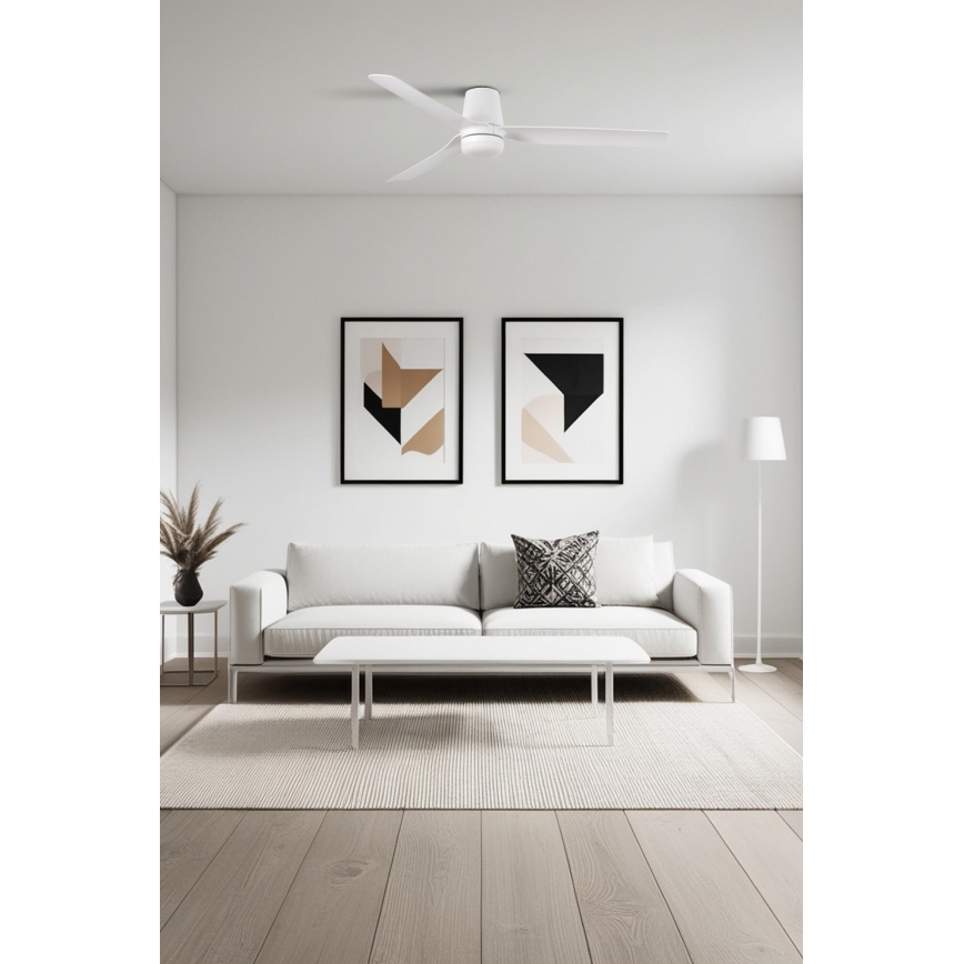 FARO 33828-1TW - LED Prigušivi plafonski ventilator PUNT TUB M LED/18W/230V 3000/4200/6500K pr. 130 cm bela + Daljinski upravljač