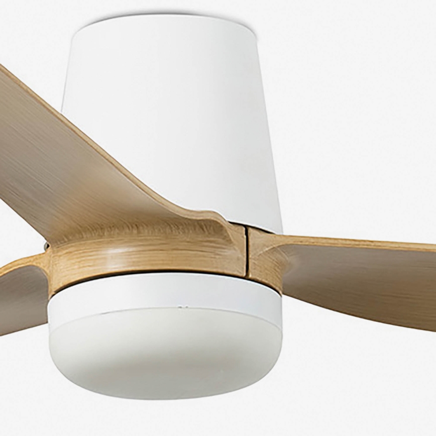 FARO 33829-1TW - LED Prigušivi plafonski ventilator PUNT TUB M LED/18W/230V 3000/4200/6500K pr. 130 cm bela/smeđa+ Daljinski upravljač