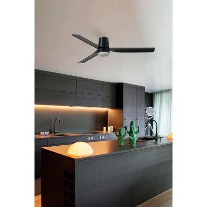FARO 33829-1TW - LED Prigušivi plafonski ventilator PUNT TUB M LED/18W/230V 3000/4200/6500K pr. 130 cm bela/smeđa+ Daljinski upravljač