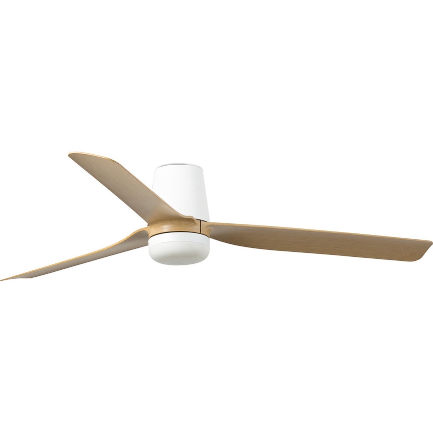 FARO 33829-1TW - LED Prigušivi plafonski ventilator PUNT TUB M LED/18W/230V 3000/4200/6500K pr. 130 cm bela/smeđa+ Daljinski upravljač