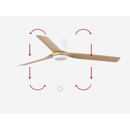 FARO 33829 - Plafonski ventilator PUNT TUB M braon/bela prečnika 130 cm + daljinski upravljač