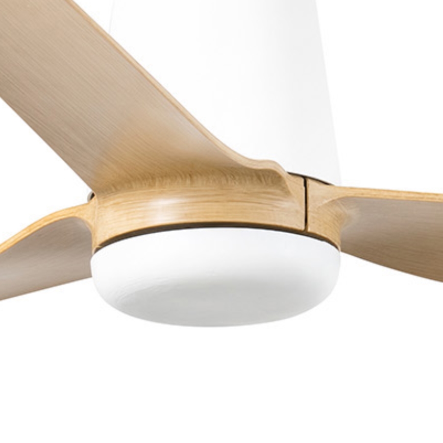 FARO 33829WT - Plafonski ventilator PUNT TUB M braon/bela pr. 132 cm Wi-Fi Tuya + Daljinski upravljač