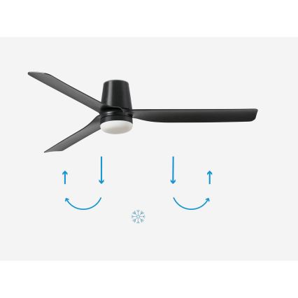 FARO 33830-1TW - LED Prigušivi plafonski ventilator PUNT TUB M LED/18W/230V 3000/4200/6500K pr. 130 cm crno + Daljinski upravljač