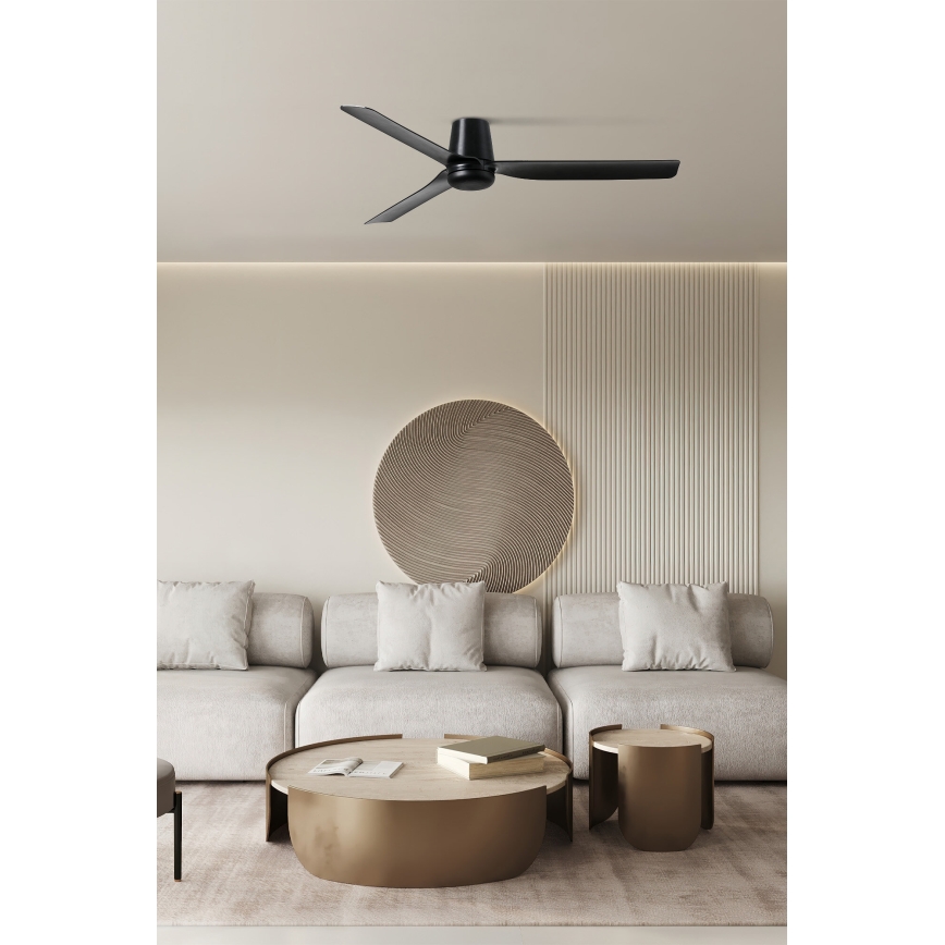 FARO 33830 - plafonski ventilator PUNT TUB M, crne boje, prečnik 130 cm + daljinski upravljač