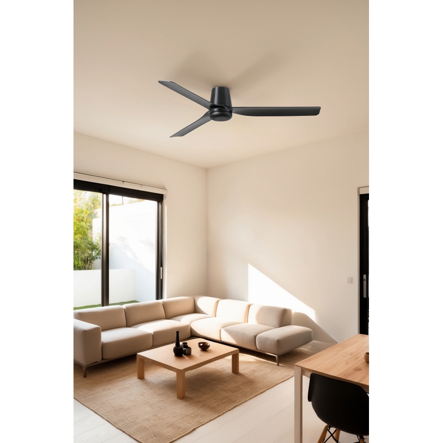 FARO 33830WT - Plafonski ventilator PUNT TUB M crno pr. 132 cm Wi-Fi Tuya + Daljinski upravljač