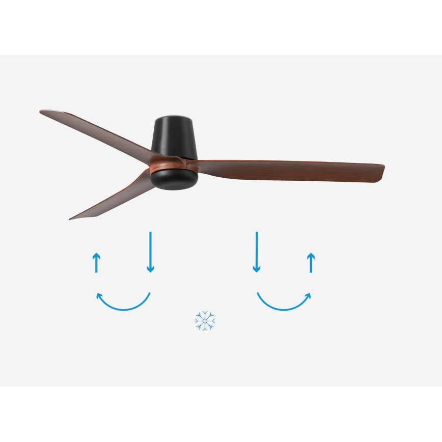 FARO 33831 - Plafonski ventilator PUNT TUB M, braon/crna, prečnik 130 cm + daljinski upravljač