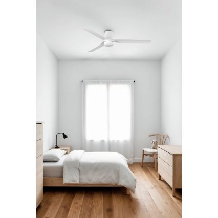 FARO 33832WT-1TW - LED Prigušivi plafonski ventilator MINI PUNT TUB S LED/10W/230V 2700/4000/6000K bela pr. 90 cm Wi-Fi Tuya + Daljinski upravljač