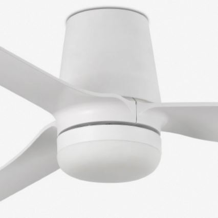 FARO 33832WT-1TW - LED Prigušivi plafonski ventilator MINI PUNT TUB S LED/10W/230V 2700/4000/6000K bela pr. 90 cm Wi-Fi Tuya + Daljinski upravljač