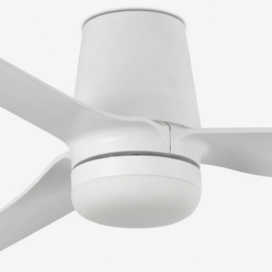 FARO 33832WT-1TW - LED Prigušivi plafonski ventilator MINI PUNT TUB S LED/10W/230V 2700/4000/6000K bela pr. 90 cm Wi-Fi Tuya + Daljinski upravljač