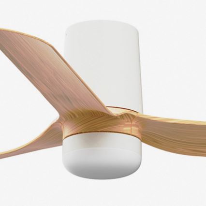 FARO 33833-1TW - LED Prigušivi plafonski ventilator MINI PUNT TUB S LED/10W/230V 2700/4000/6000K pr. 90 cm braon/bela + Daljinski upravljač