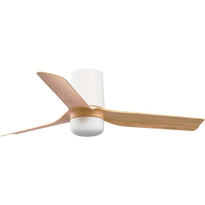 FARO 33833-1TW - LED Prigušivi plafonski ventilator MINI PUNT TUB S LED/10W/230V 2700/4000/6000K pr. 90 cm braon/bela + Daljinski upravljač