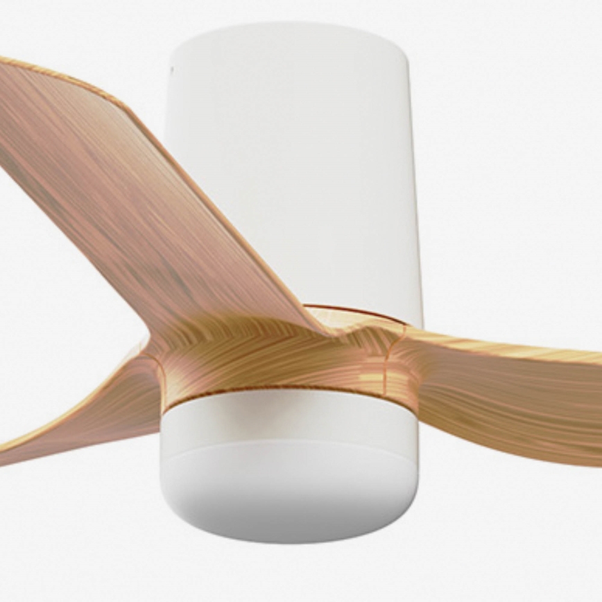 FARO 33833WT-1TW - LED Prigušivi plafonski ventilator MINI PUNT TUB S LED/10W/230V 2700/4000/6000K braon/bela pr. 90 cm Wi-Fi Tuya + Daljinski upravljač